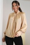 Gold Uzun Kollu Klasik Renk Bluz