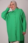 Benetton Büyük Beden Düşük Kol Goffre Gömlek
