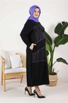 Siyah Büyük Beden Sandy Kolyeli Elbise