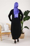 Siyah Büyük Beden Sandy Kolyeli Elbise