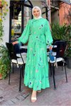 Yeşil Lena Şifon Elbise