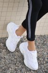 Beyaz Dica Cilt Bağcıklı Spor Ayakkabı