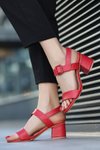 Kırmızı Year Cilt Topuklu Ayakkabı