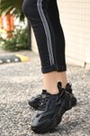 Siyah Dica Cilt Bağcıklı Spor Ayakkabı