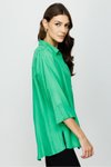 Benetton Yeşil Gömlek Yaka Duble Kol Bluz