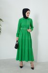Yeşil Gizli Patlı Elbise
