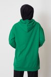 Yeşil İki İplik Fermuarlı Sweatshirt