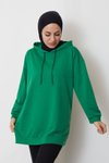 Yeşil Kapüşonlu Sweatshirt