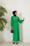 Yeşil Kemerli Elbise