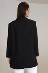 Siyah Uzun Kollu Düğmeli Ceket