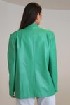 Yeşil Uzun Kollu Tek Düğmeli Ceket
