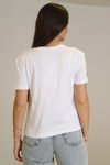 Beyaz Sıfır Yaka Basic T-shirt