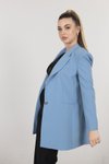 Bebe Mavi Tek Düğmeli Uzun Ceket