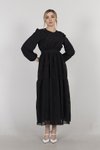 Siyah Seyyar Kuşaklı Elbise