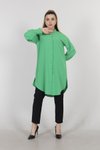 Yeşil Kol Ucu Fırfırlı Gömlek Tunik