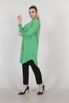 Yeşil Kol Ucu Fırfırlı Gömlek Tunik