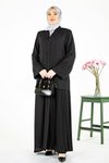 Siyah Kum Krep Daday Abaya