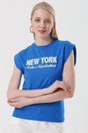 Mavi New York Baskılı Tişört