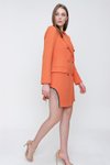 Orange Yanı Saçaklı Special Tasarım Ceket Mini Abiye Elbise