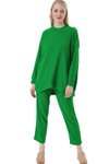 Yeşil Dokuma Pantolon Tunik Takım