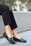 Siyah Dois Cilt Babet Ayakkabı