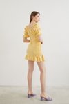 Sarı İpli Keten Mini Elbise