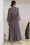 Multi Etnik Desenli Uzun Kollu Renkli Elbise