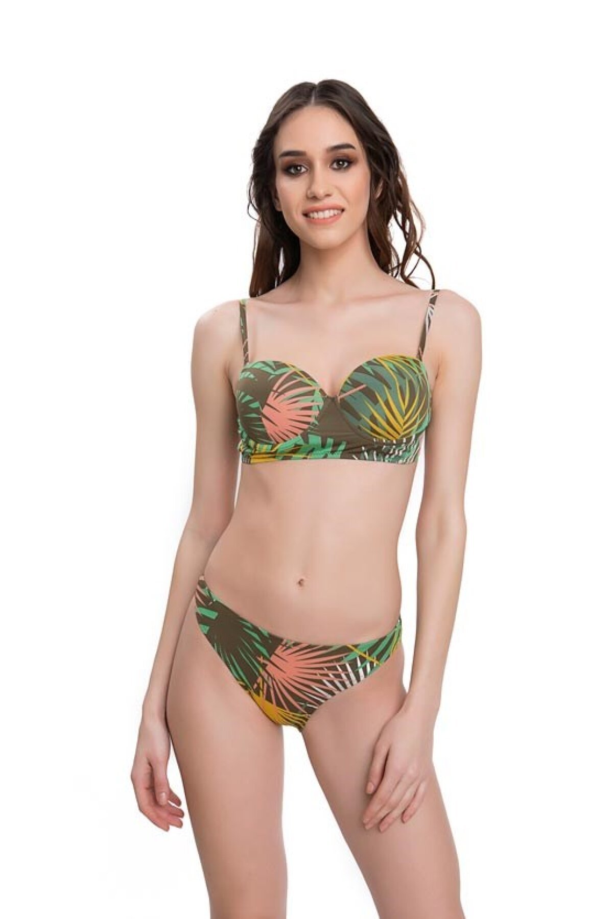 Armes Yeşil Palmiye Desenli Destekli Bikini