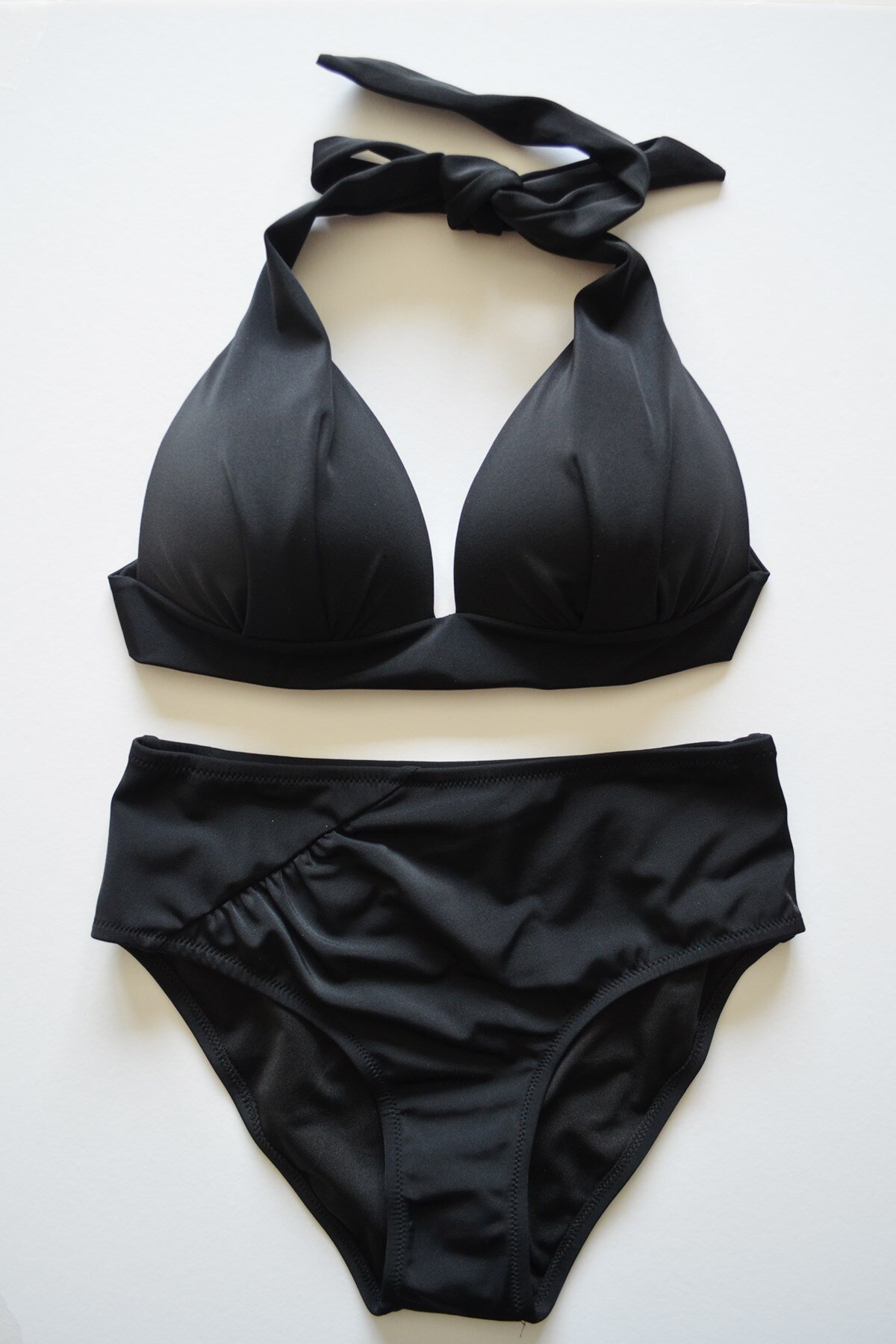 Beria Siyah Yarım Dolgulu Yüksek Bel Bikini Takım