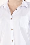 Beyaz Uzun Poplin Gömlek
