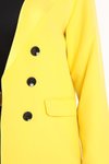 Sarı Klasik Yaka Kapamasız Ceket