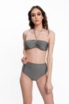 Antrasit Füme Boyundan Bağlamalı Bikini Takım