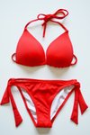 Bordo Triangle Half-Padded Red Bikini Set