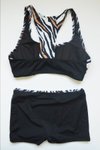 Kahverengi Kaplan Desenli Şortlu Bikini Takım