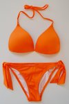Turuncu Üçgen Yarım Dolgulu Bikini Takım