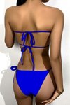Saks Mavisi Taş Detaylı Bikini Takım