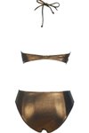 Kahverengi Tünelli Metalik Bikini Takım