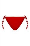 Kırmızı Çapraz Bağlama Detaylı Üçgen İpli Bikini Takım