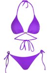 Mor Çapraz Bağlama Detaylı Üçgen İpli Bikini Takım