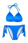 Saks Blue Triangle Half Padded Bikini Set
