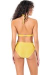 Sarı Düğüm Detaylı Destekli Hardal Bikini Takım