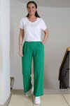 Yeşil Beli Lastikli Salaş Pantolon