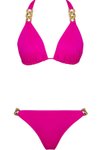 Fuşya Zincir Aksesuarlı Üçgen Bikini Takım