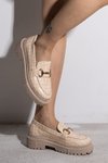 Bej Kroko Desen Ayakkabı
