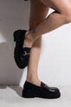 Siyah Kroko Desen Ayakkabı