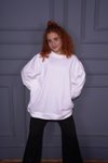 Oversize Basic Beyaz Sweatshirt