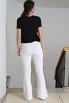 Yırtmaçlı Beyaz Pantolon