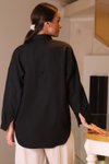 Siyah Cepli Uzun Kollu Gömlek