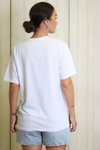 Beyaz Sıfır Yaka Kısa Kollu T-shirt