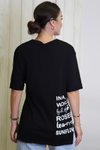 Siyah Yırtmaçlı Çiçek Baskılı T-shirt